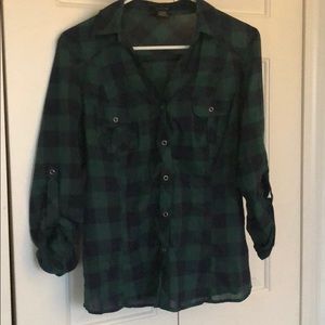 Navy/Green flannel